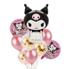 Set de Globos Kuromi Sanrio - Kit Decorativo Premium para Cumpleaños y Eventos