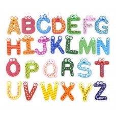 Abecedario de Letras Imantadas de Madera - Juego Didáctico en Bolsa 
