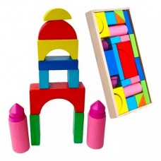 Bloques de Madera Geometricos Didacticos x 26 Piezas - Motricidad Fina y Juego Montessori por Mayor