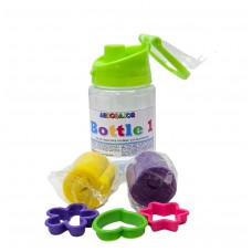 Bottle 1: botella con 2 masas de 90 grs + 3 cortantes multicolores - Juguetes Didácticos Mayorista