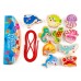 Juego de Madera para Enhebrar y Equilibrio Ocean Jenga 2 en 1 - Juego de Motricidad Fina