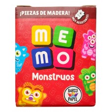 Juego de Memoria Me-Mo Monstruos – Barco de Papel | Juguete Educativo de Memoria y Diversión Infantil | Piezas de Madera