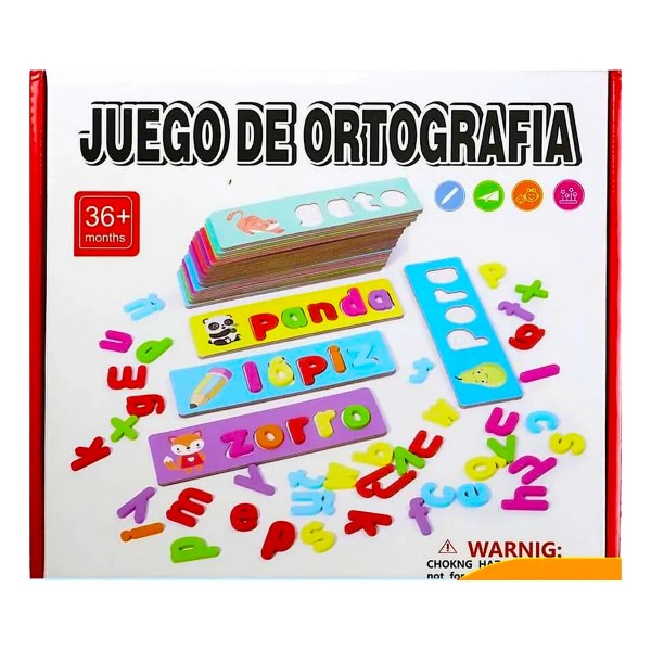 Juego Didáctico de Ortografía - Regletas de Encastre con Letras de Madera para Niños Juego Didáctico de Ortografía - Regletas de Encastre con Letras de Madera para Niños