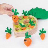 Juguete de Zanahorias de Madera - Tablero de Juego Sensorial Educativo