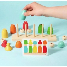 Juguete Didáctico de Encastre de Madera para Niños y Bebés - Juego de Estimulación Temprana y Motricidad