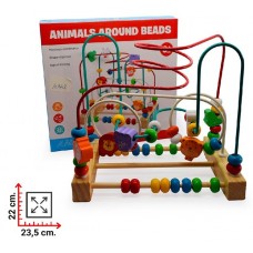 Prono Laberinto de Cuentas Didáctico de Madera | Motivo Animales | Juguetes Montessori Estimulación x Mayor M458