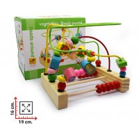 Prono Juguete Montessori Laberinto de Cuentas Vegetales y Ábaco | Madera Didáctica +18 Meses | M311