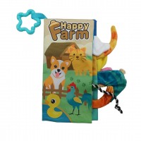 Libro de Tela Educativo y Sensorial para Bebé con Sonido y Texturas - Granja Feliz - 23x15 cm
