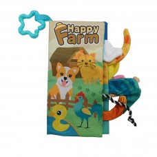 Libro de Tela Educativo y Sensorial para Bebé con Sonido y Texturas - Granja Feliz - 23x15 cm