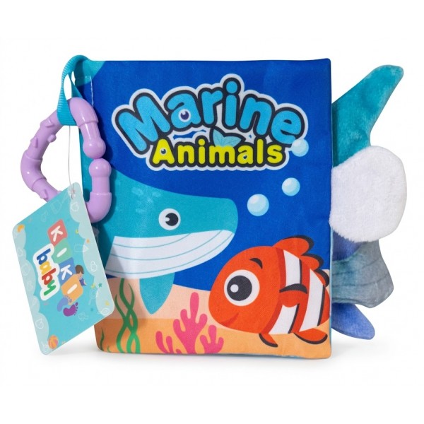 Libro De Tela Educativo Y Didáctico Para Bebé Con Chifle Mediano - Animales de Mar - 17 x 13,5 cm Libro De Tela Educativo Y Didáctico Para Bebé Con Chifle Mediano - Animales de Mar - 17 x 13,5 cm