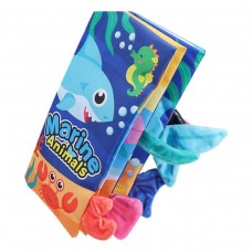 Libro de Tela Sensorial para Bebé con Texturas Didácticas y Estimulación Temprana - Animales de Mar