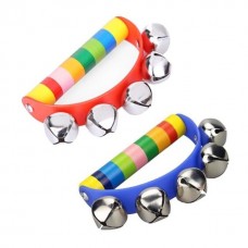 Instrumento de Percusión Manual con Cascabel – Pandereta Multicolor Media Luna- Estimulación Sensorial y Motriz