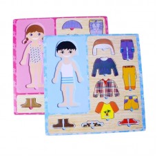 Rompecabezas de Ropa de Madera Clasico - Juego Didactico Infantil Montessori - Dos Motivos Venta Mayorista