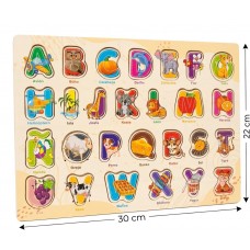 Rompecabezas Encastrable de Madera Infantil - Abecedario Didáctico