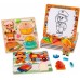 Rompecabezas de Encastre con Pizarra Colores Vivos Profesiones 22x22 cm | Juego Educativo 3 en 1 con Marcador para Niños M439