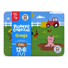 Rompecabezas Infantil En Lata Granja Barco de Papel - Set 8 y 12 Piezas de Cartón - Pilita Mayorista