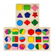 Encastre de Figuras Básicas para Desarrollar Motricidad y Habilidades Cognitivas - 15x15 cm - Cubeta