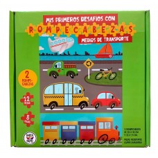 Rompecabezas Infantil Transportes (8 y 12 Piezas) | Mis Primeros Desafíos | El Barco de Papel 