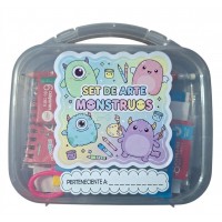 Set de Arte Infantil Amigos Monstruitos - Kit de Creatividad y Color - 9 Elementos
