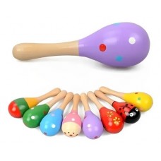 Maraca Sonajero de Madera Infantil Mediana - Estimulacion Temprana y Aprendizaje Sensorial por Mayor