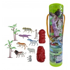 Tubo de Figuras Animales de la Selva + Accesorios | Juguetes Didácticos de Animales por Mayor 