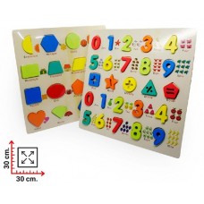 Tablero Grande de Encastre: Formas, Letras y Números - Aprendizaje Temprano - Juguetes Didácticos x Mayor M484