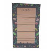 Bloc de Notas Rayado con Diseño Floral 12x19cm - Mayorista de Librería
