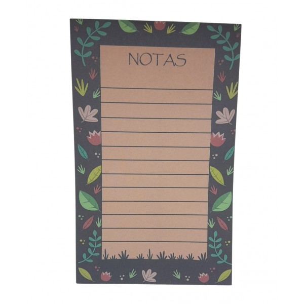 Bloc de Notas Rayado con Diseño Floral 12x19cm - Mayorista de Librería