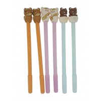 Bolígrafo Gel Osito Kawaii - Modelos Surtidos (Panchito y Cupcake) - Trazo Fino 0.5mm - Distribuidora de Librería