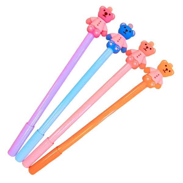 Bolígrafo Punta Aguja Ositos Kawaii Tonos Pastel - Librería Fantasía Mayorista