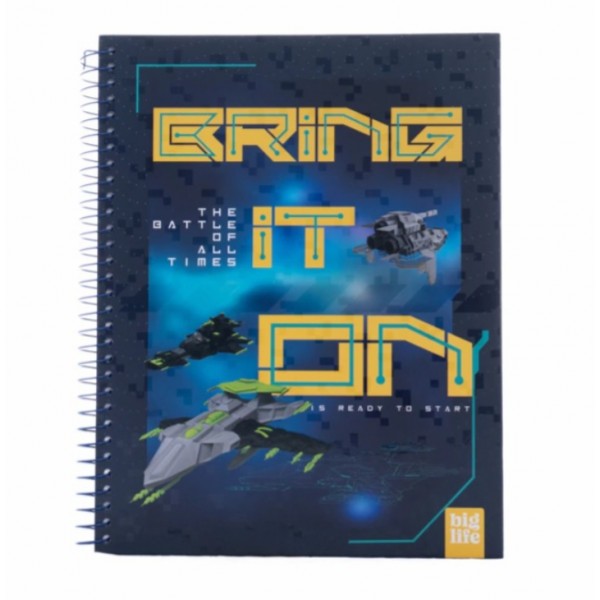 Cuaderno Universitario Espiralado Grande Tapa Dura Gamer Deluxe (21x27 cm) - Big Life PPR - Librería x Mayor