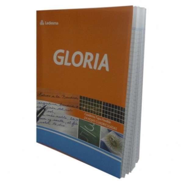 Cuaderno Gloria x 24 hojas rayadas tapa blanda