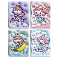 Cuaderno Anillado Sirenitas A5 15x21cm - 60 Hojas Rayadas Diseños Kawaii - Librería Online Mayorista