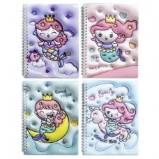 Cuaderno Anillado Sirenitas A5 15x21cm - 60 Hojas Rayadas Diseños Kawaii - Librería Online Mayorista