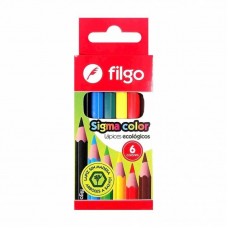 Lápices de colores cortos Filgo x 6 unidades