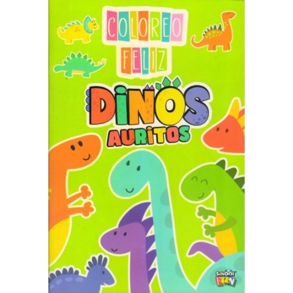 Coloreo feliz Dinosauritos: libro para colorear, 23x15 cm, 32 páginas, tapa blanda