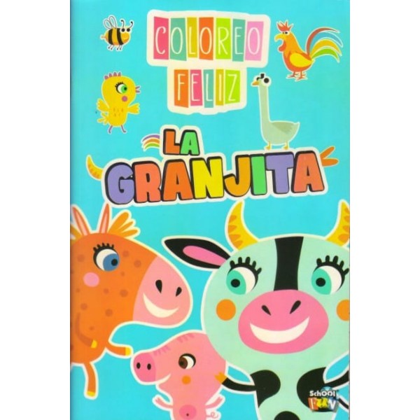 Coloreo feliz La Granjita: libro para colorear, 23x15 cm, 32 páginas, tapa blanda