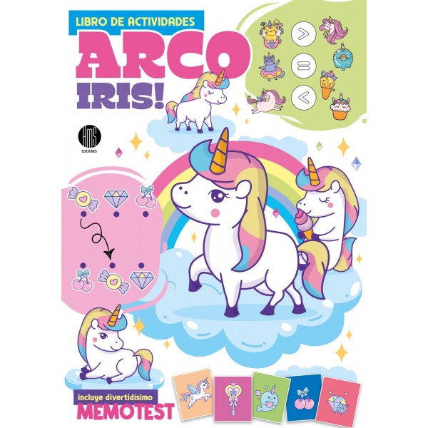 Libro de Actividades Infantil "Arco Iris! Incluye divertidísimo Memotest" (20x28 cm) - 16 pág