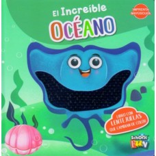 Libro con lentejuelas El increíble océano, 18x18 cm, imprenta mayúscula, didáctico y sensorial