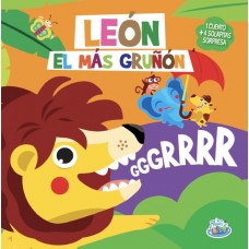 León, el Más Gruñón – Libro Infantil para Aprender y Reír - Tapa dura 15x15 cm - 1 cuento + 4 solapitas de colores sorpresa
