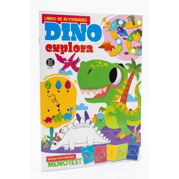 Dino Explora - Incluye Memotest (20x28 cm - 32 Págs) - Libro de Actividades x Mayor