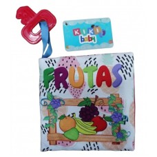 Libro de Tela Sensorial Kikibaby: Mis Frutas | Con Sonido y Mordillo