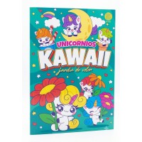 Libro para Colorear Unicornios Kawaii: Jardín de Color (20x28 cm - 32 Págs)