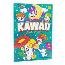 Libro para Colorear Unicornios Kawaii: Jardín de Color (20x28 cm - 32 Págs)