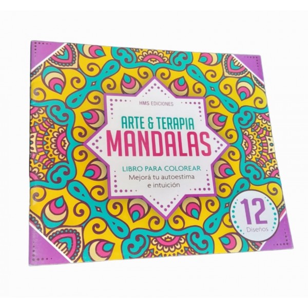 Mandalas arte y terapia libro para colorear, 12 páginas, 21x23 cm, tapa blanda