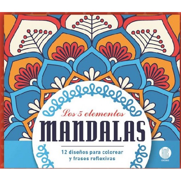 Mandalas los 5 elementos: libro para colorear, 21x23 cm, 12 diseños