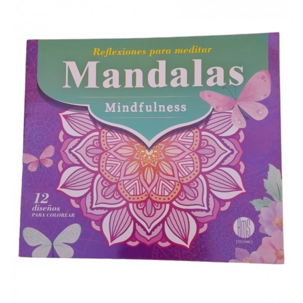 Mandalas mindfulnes libro para colorear, 12 páginas, 21x23 cm, tapa blanda