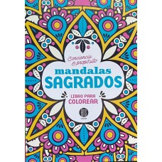 Mandalas sagrados: libro de tapa blanda, 32 páginas, 28x20 cm, con dibujos y frases