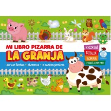 Mi Libro Pizarra de La Granja - Escribí, Dibujá y Borrá - 20x28 cm 16 páginas - Libros Infantiles x Mayor
